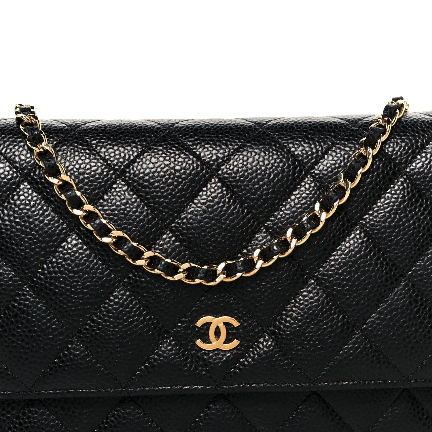 Chanel Caviar Quilted Wallet On Chain WOC Black