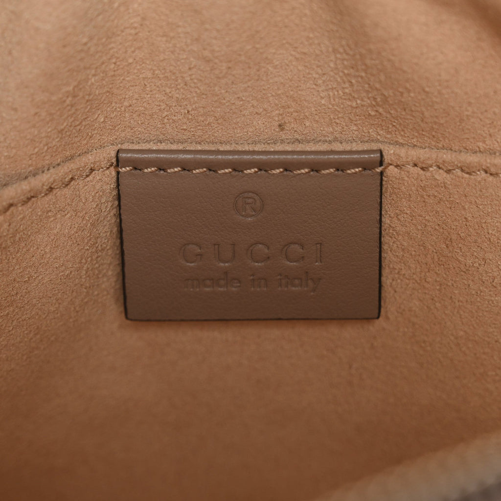 Gucci Calfskin Matelasse Mini GG Marmont Chain Shoulder Bag Porcelain Rose