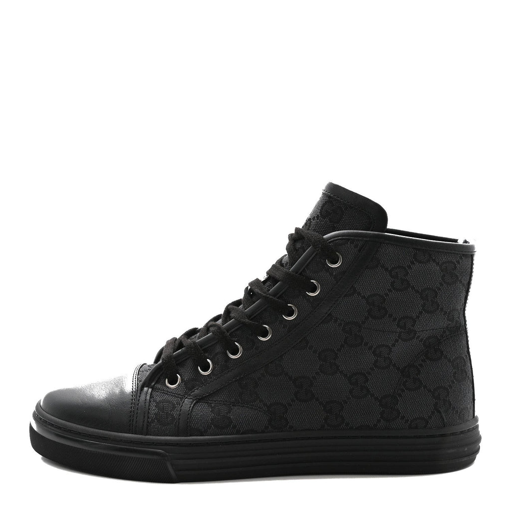 Gucci Monogram High Top Sneakers 38 Black