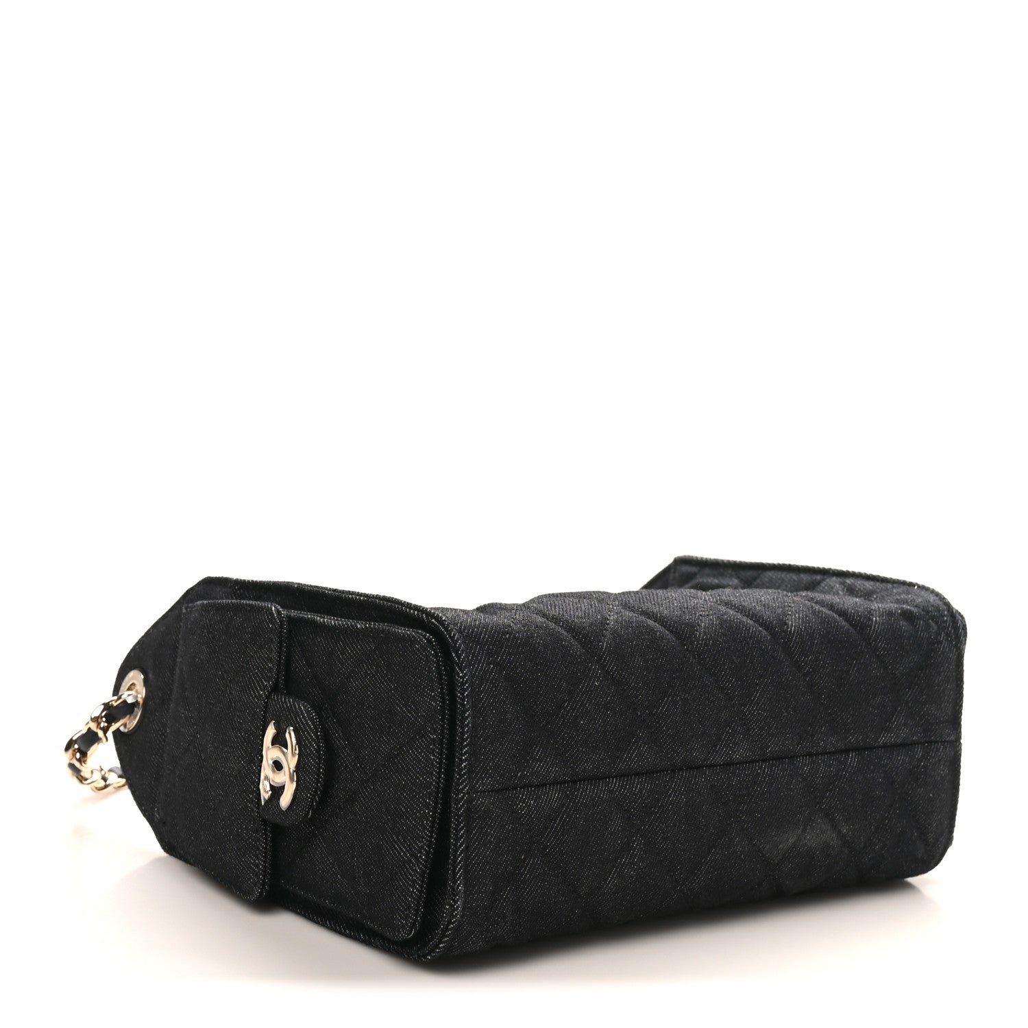 Chanel Denim Quilted Mini Chanel 25 Handbag Dark Blue
