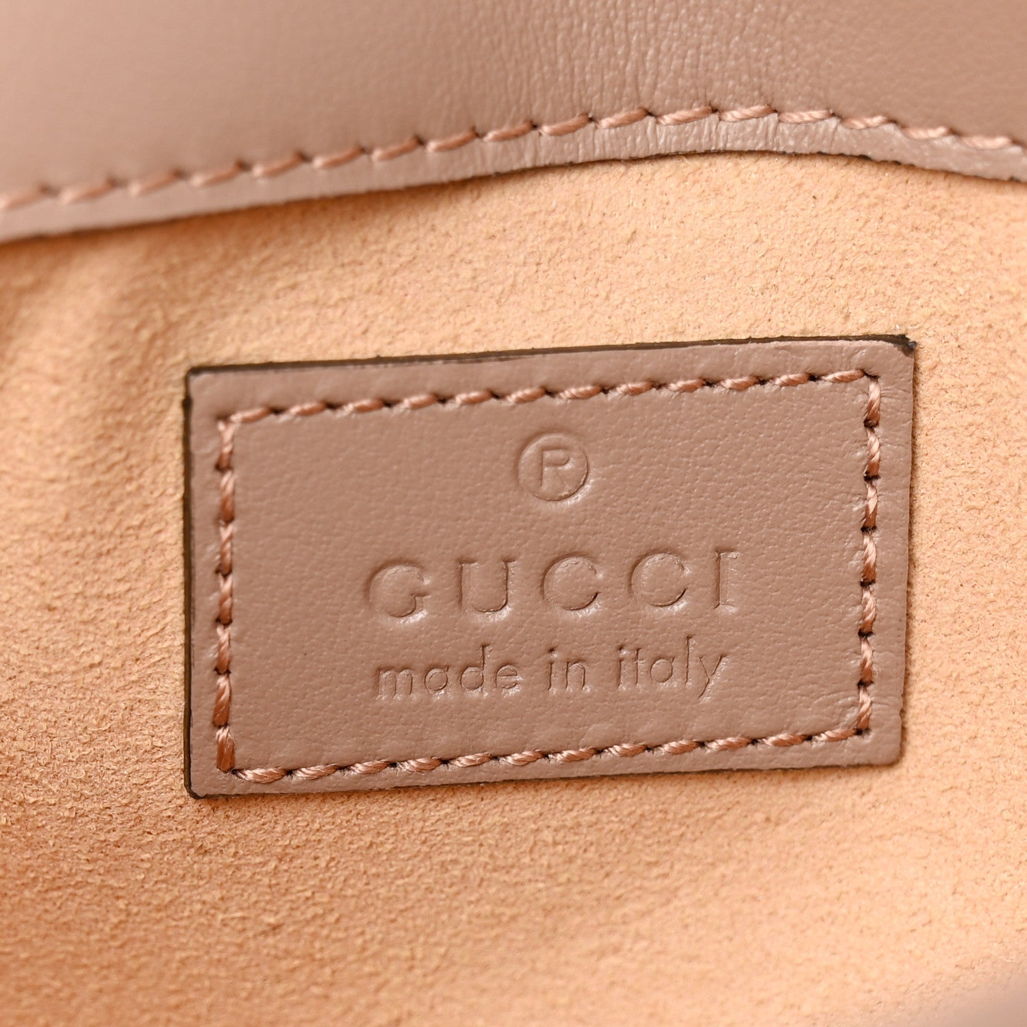 Gucci Calfskin Matelasse Super Mini GG Marmont Shoulder Bag Porcelain Rose