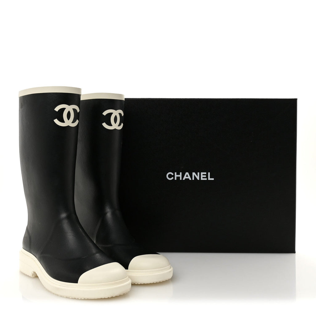 Caoutchouk CC High Boots 40 Black White