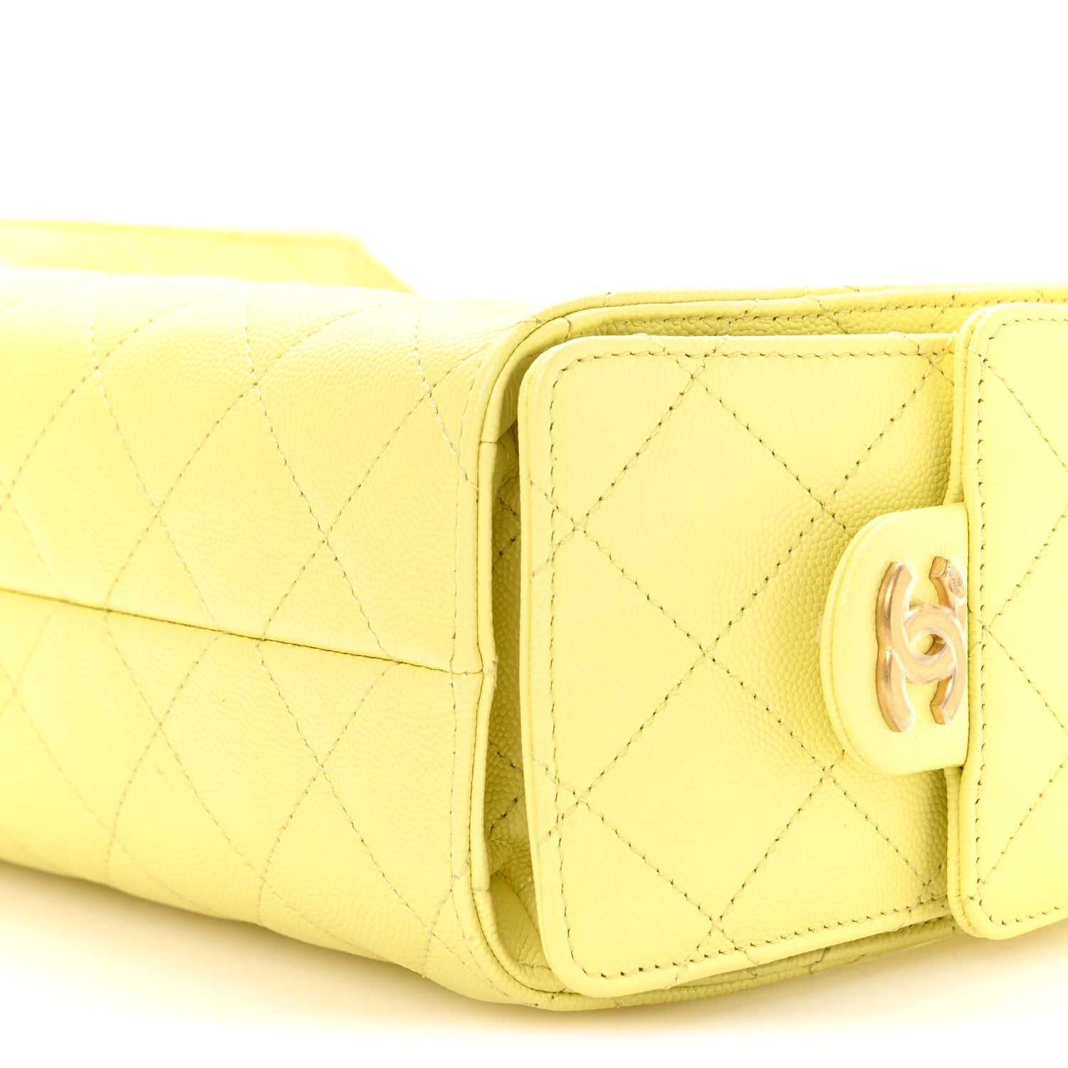 Chanel Caviar Quilted Mini Chanel 25 Handbag Light Yellow