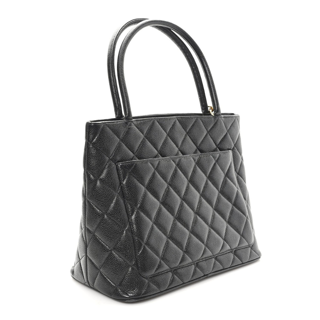 Chanel Caviar Quilted Medallion Tote Black