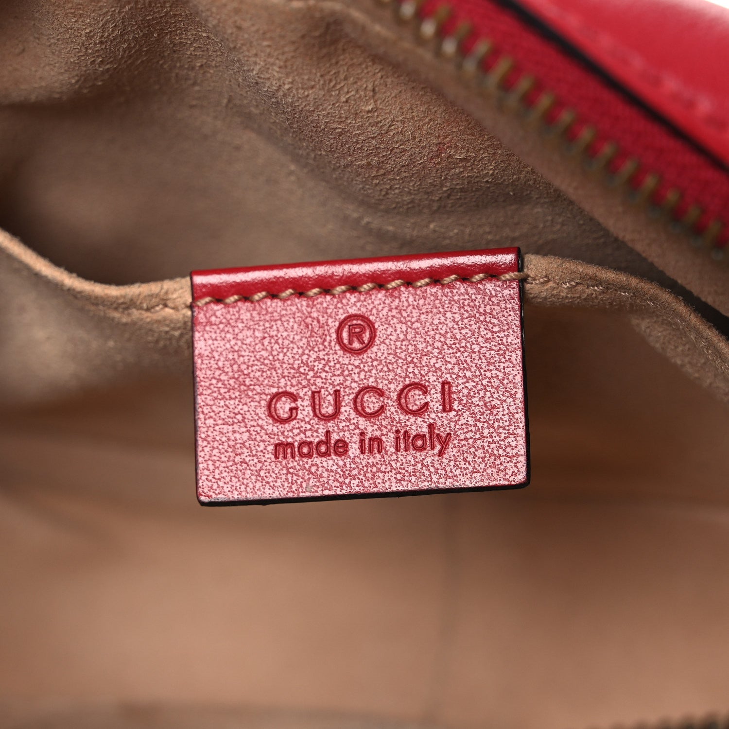 Gucci Calfskin Matelasse Mini GG Marmont Chain Shoulder Bag Hibiscus Red