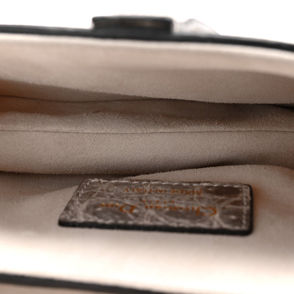 Christian Dior Niloticus Crocodile Himalaya Mini Saddle Bag Latte