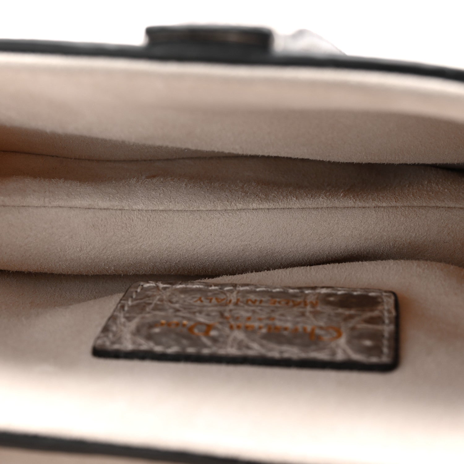 Christian Dior Niloticus Crocodile Himalaya Mini Saddle Bag Latte