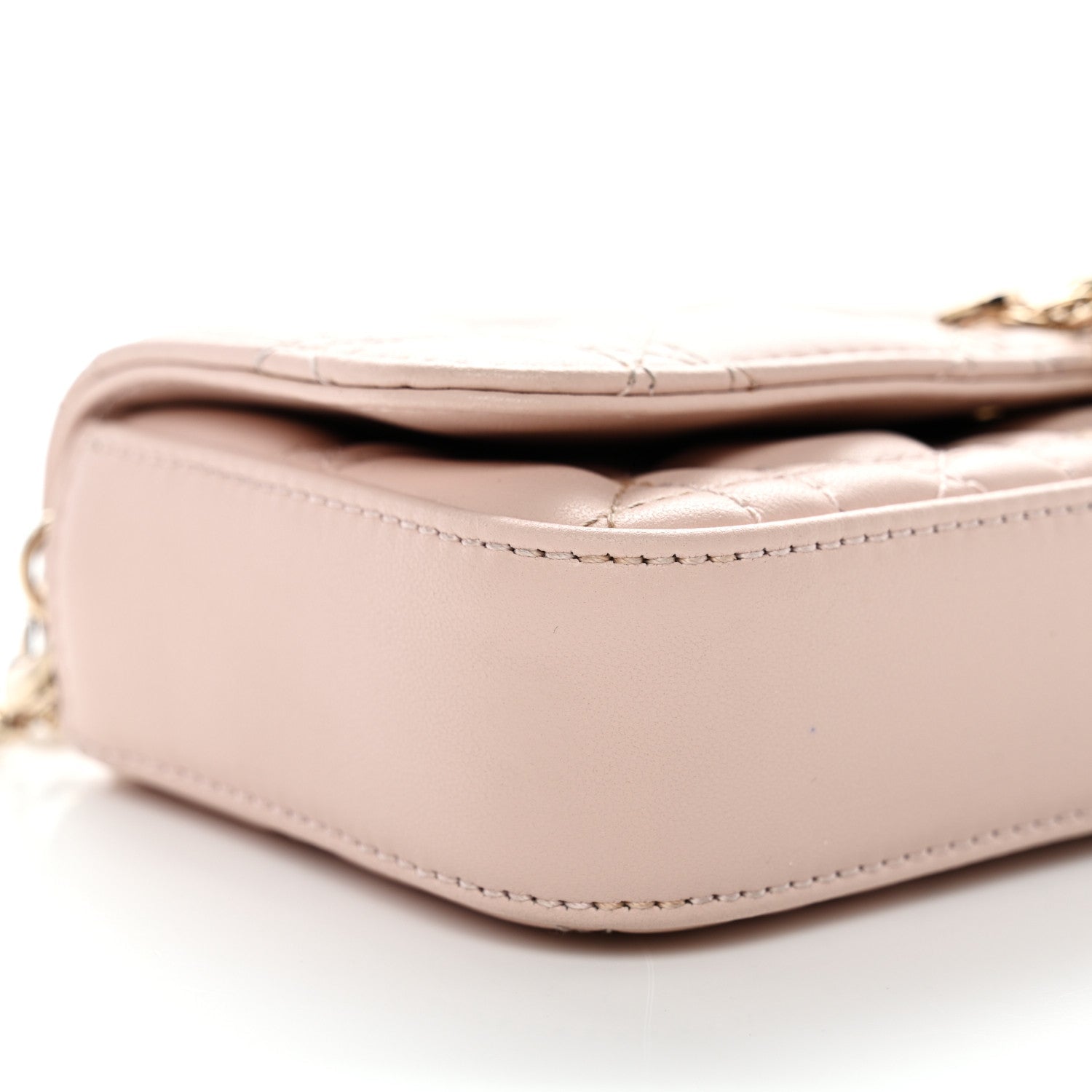 Christian Dior Lambskin Cannage Dior Talk Phone Pouch Rose Poudre