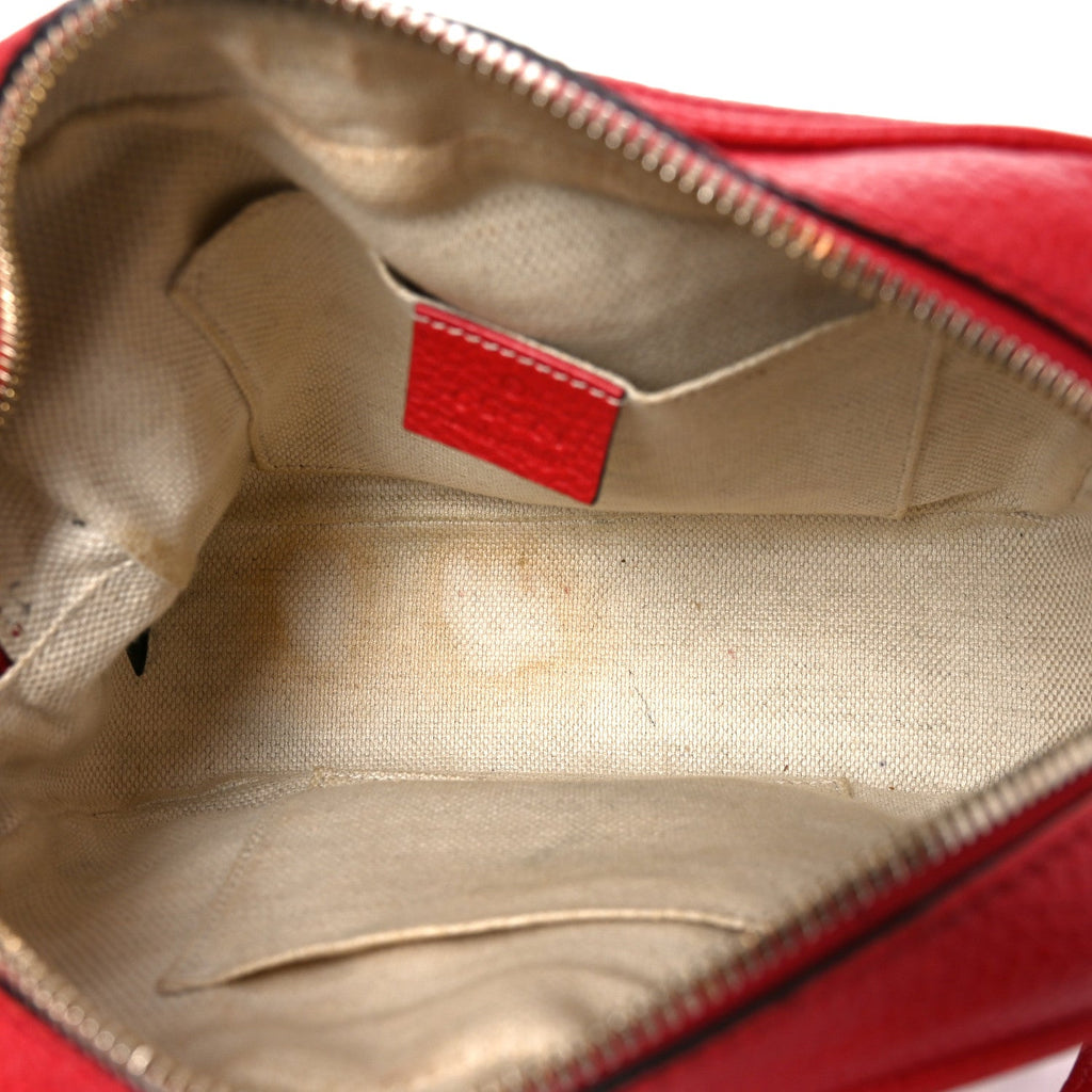 Gucci Pebbled Calfskin Small Soho Disco Bag Vibrant Red