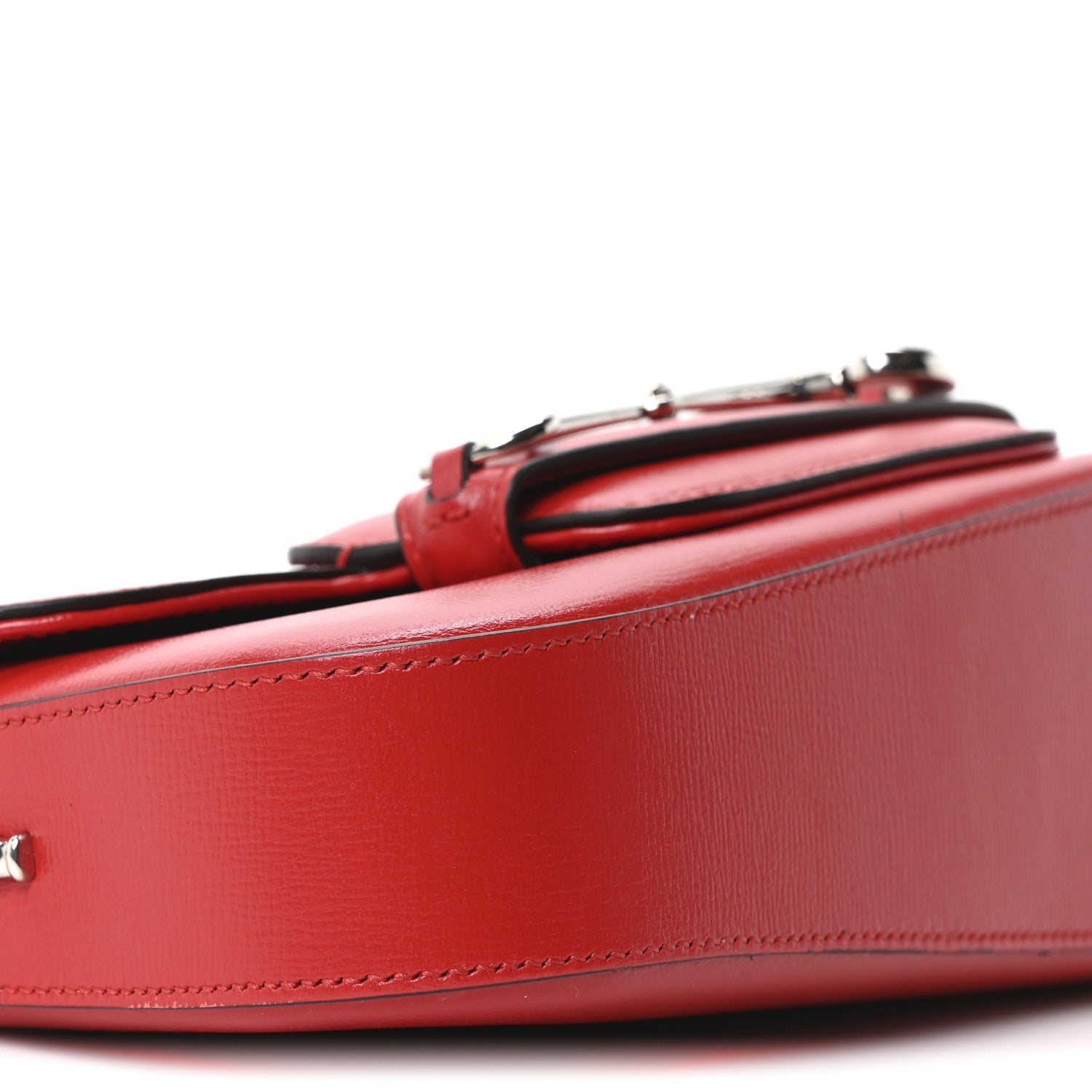 Gucci Demetra Small Horsebit 1955 Asymmetric Shoulder Bag New Cherry Red
