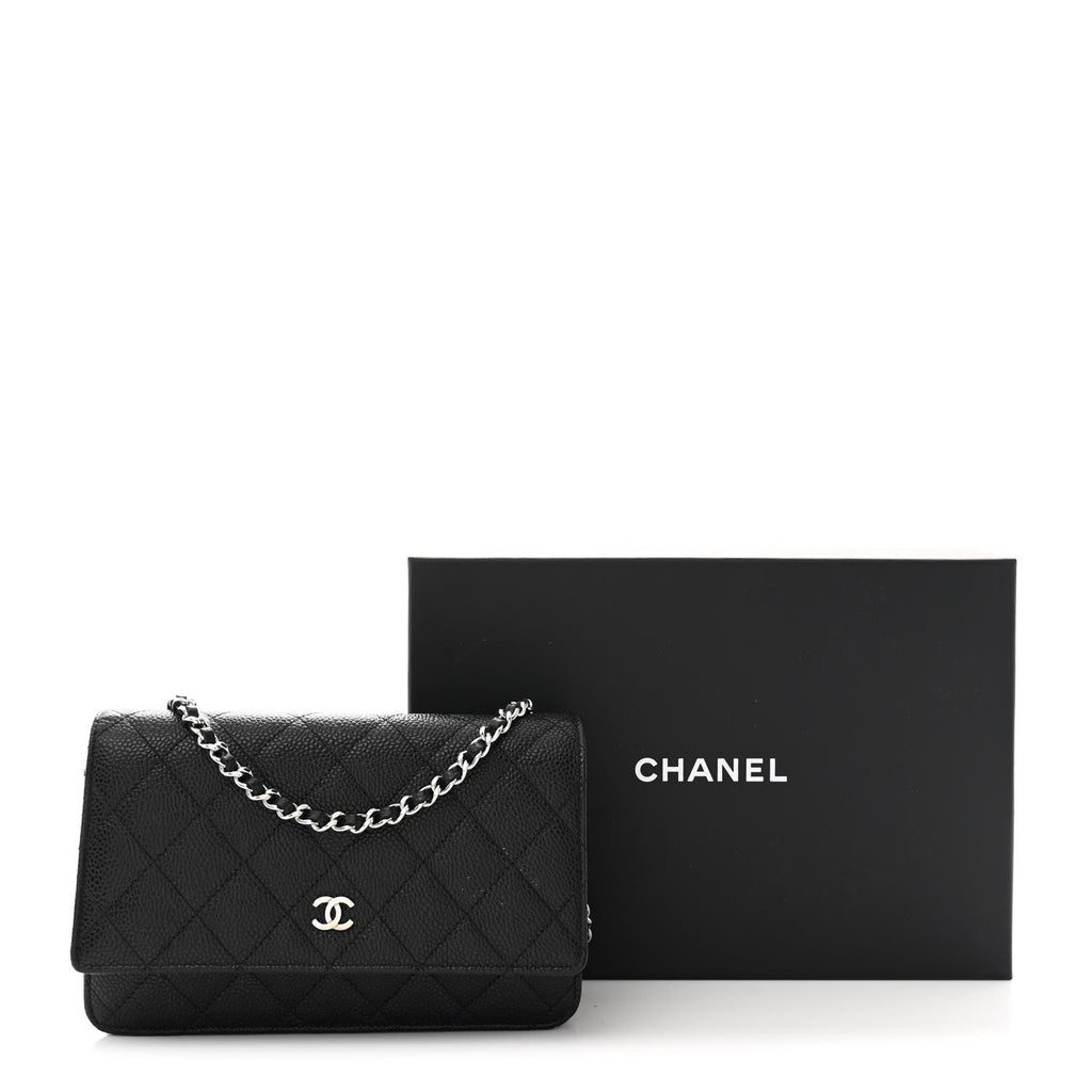 Chanel Caviar Quilted Wallet on Chain WOC Black