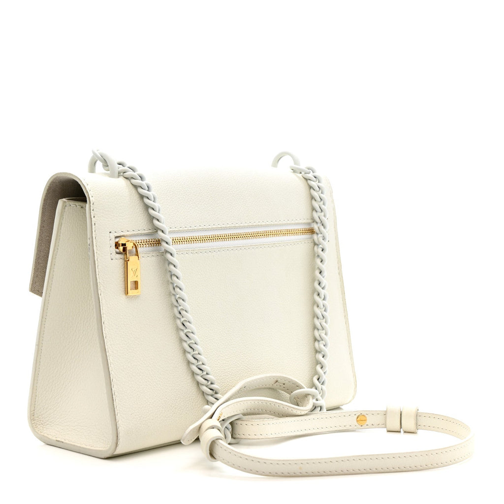 Louis Vuitton Soft Calfskin Mylockme Chain Bag BB White