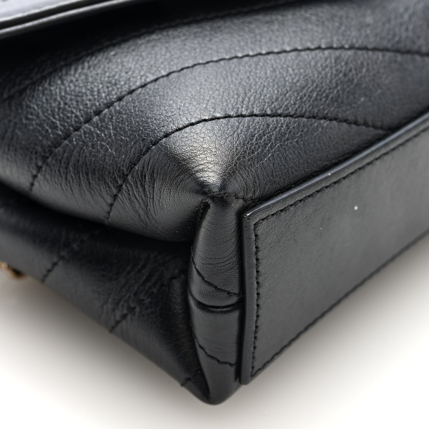 Chanel Calfskin Chevron Stitched Coco Waist Bag Black