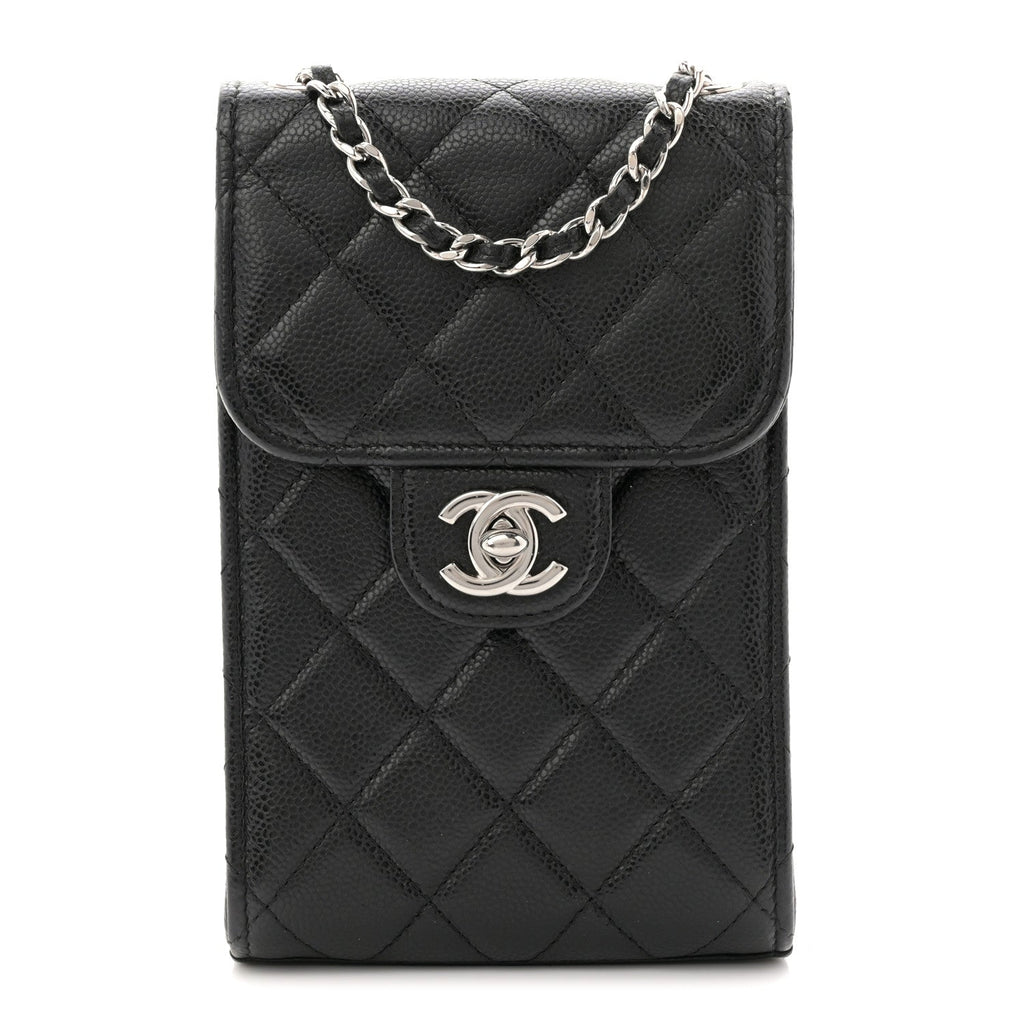 Chanel Caviar Quilted Classic Phone Holder Black