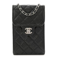Chanel Caviar Quilted Classic Phone Holder Black