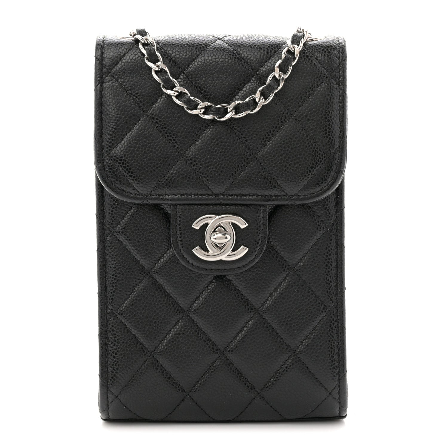 Chanel Caviar Quilted Classic Phone Holder Black