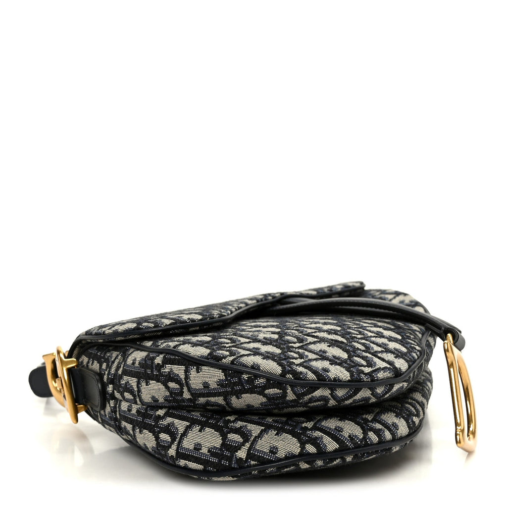 Christian Dior Oblique Saddle Bag Blue