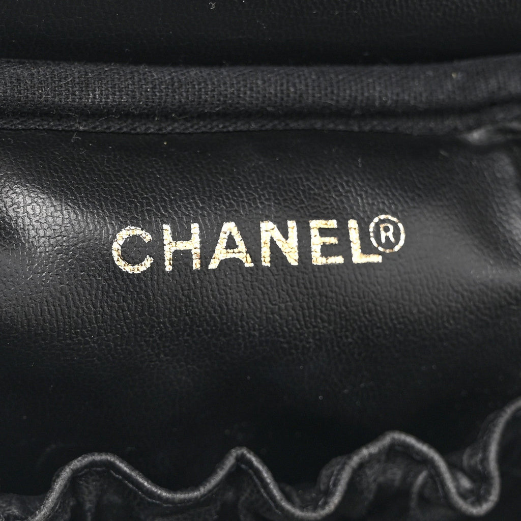 Chanel Caviar Vanity Cosmetic Case Black