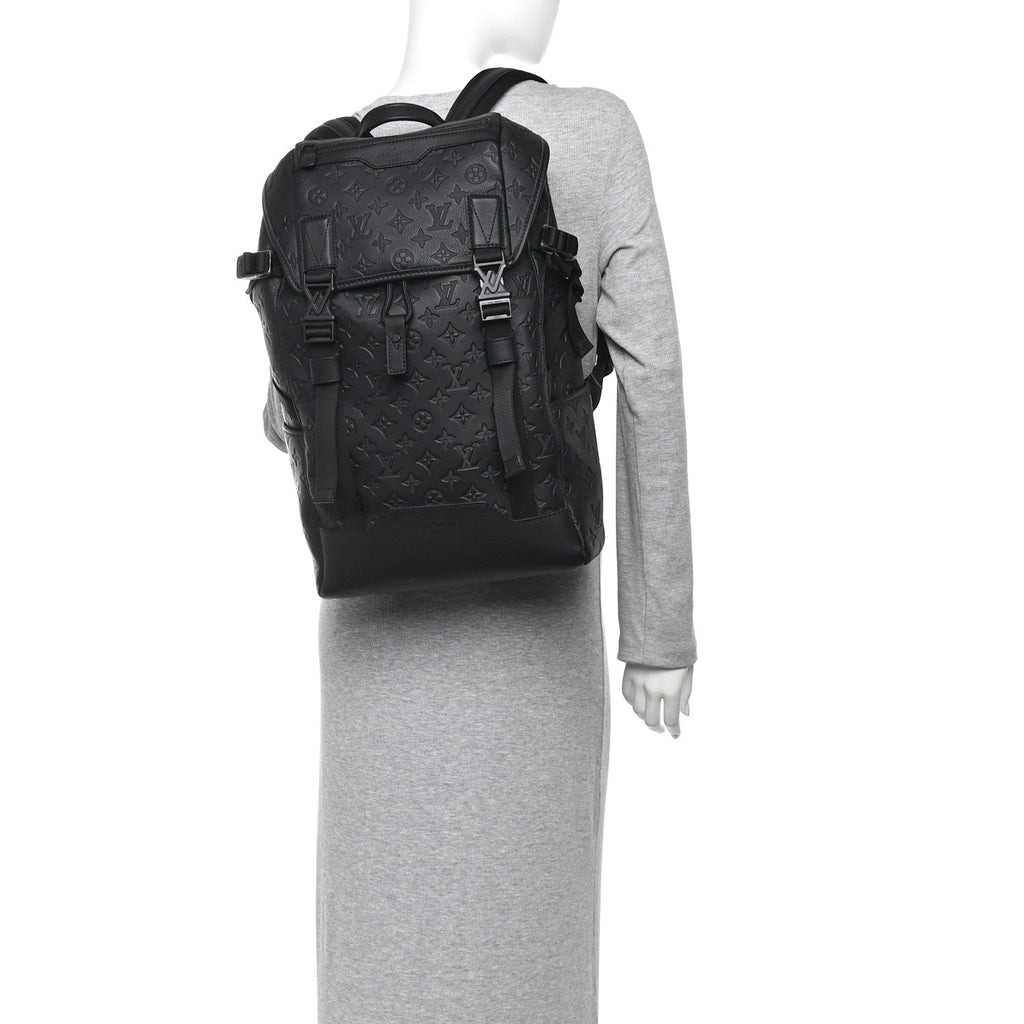 Louis Vuitton Calfskin Monogram Shadow Getaway Backpack Black