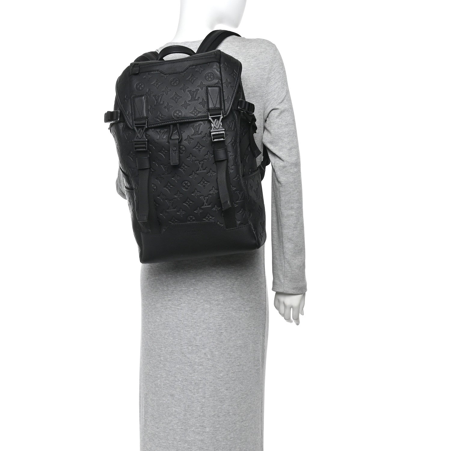Louis Vuitton Calfskin Monogram Shadow Getaway Backpack Black