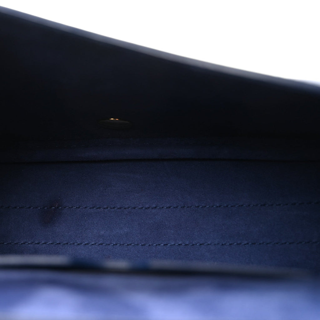 Christian Dior Box Calfskin Medium Bobby Flap Blue