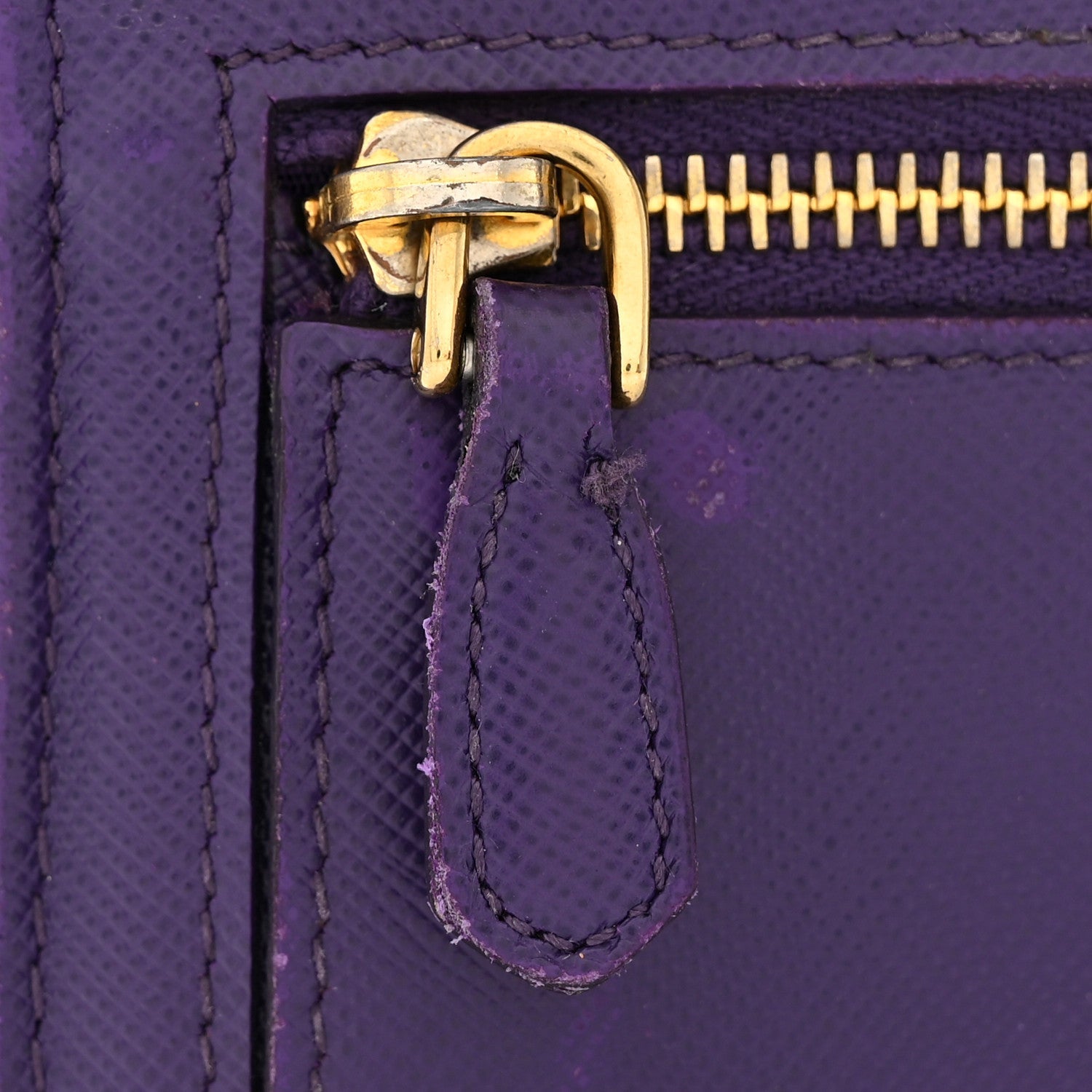 Prada Saffiano Lux Continental Flap Travel Wallet Viola Multicolor