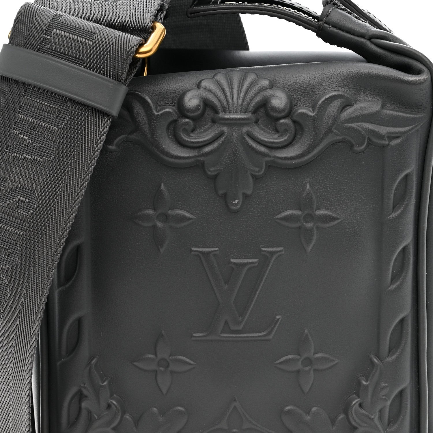 Louis Vuitton Calfskin Monogram Embossed Cruiser Messenger Dark Shadow Gray