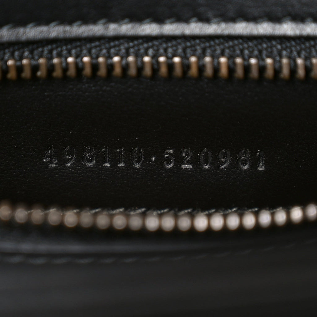 Gucci Calfskin Matelasse Small GG Marmont Top Handle Shoulder Bag Black