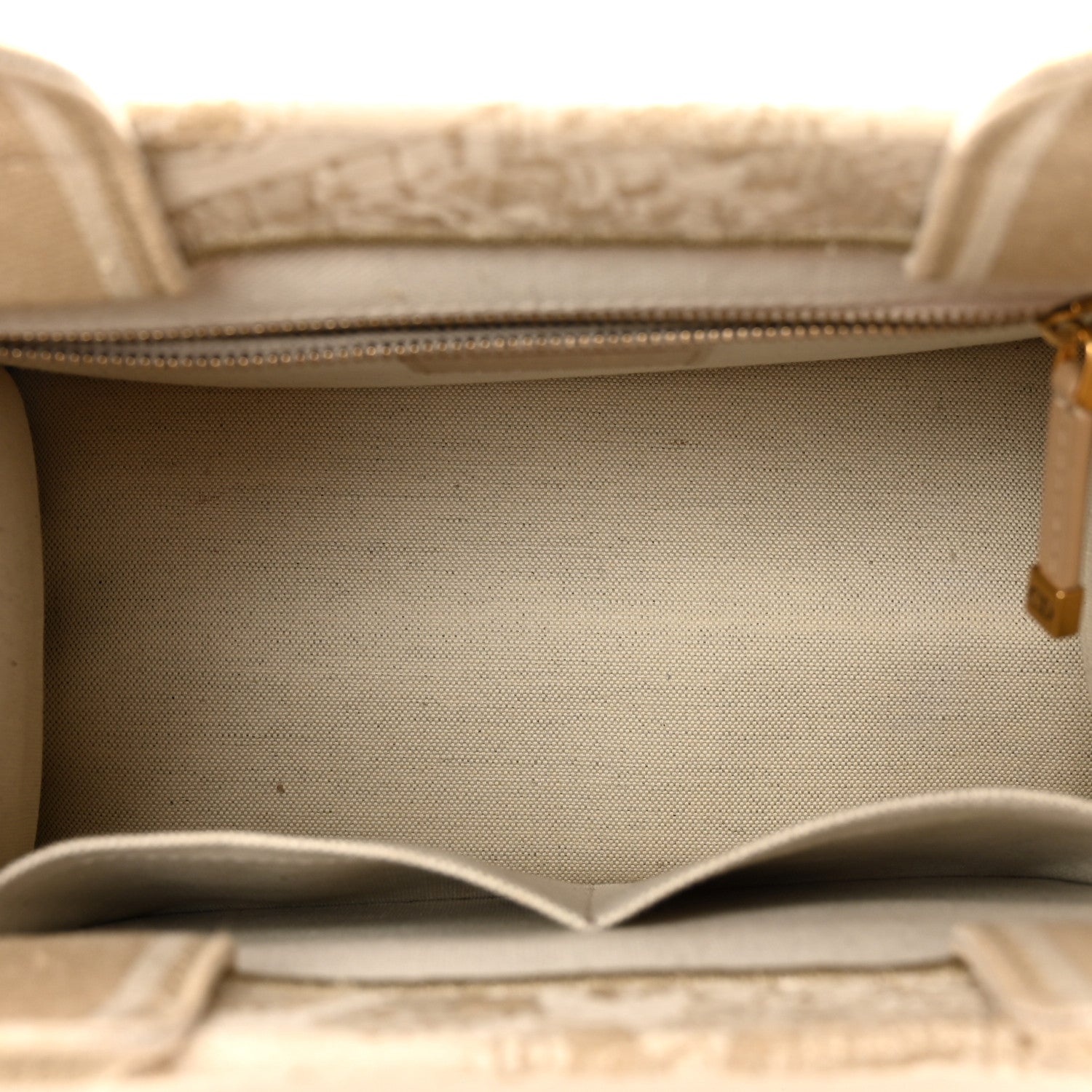Christian Dior Canvas Calfskin Embroidered Small Plan De Paris Book Tote With Strap Beige