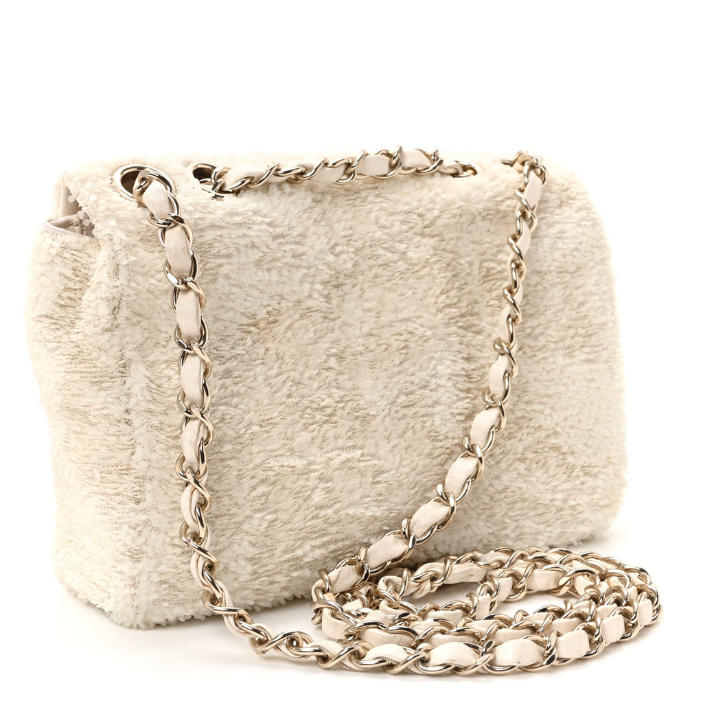 Chanel Sequin Small Single Flap White
