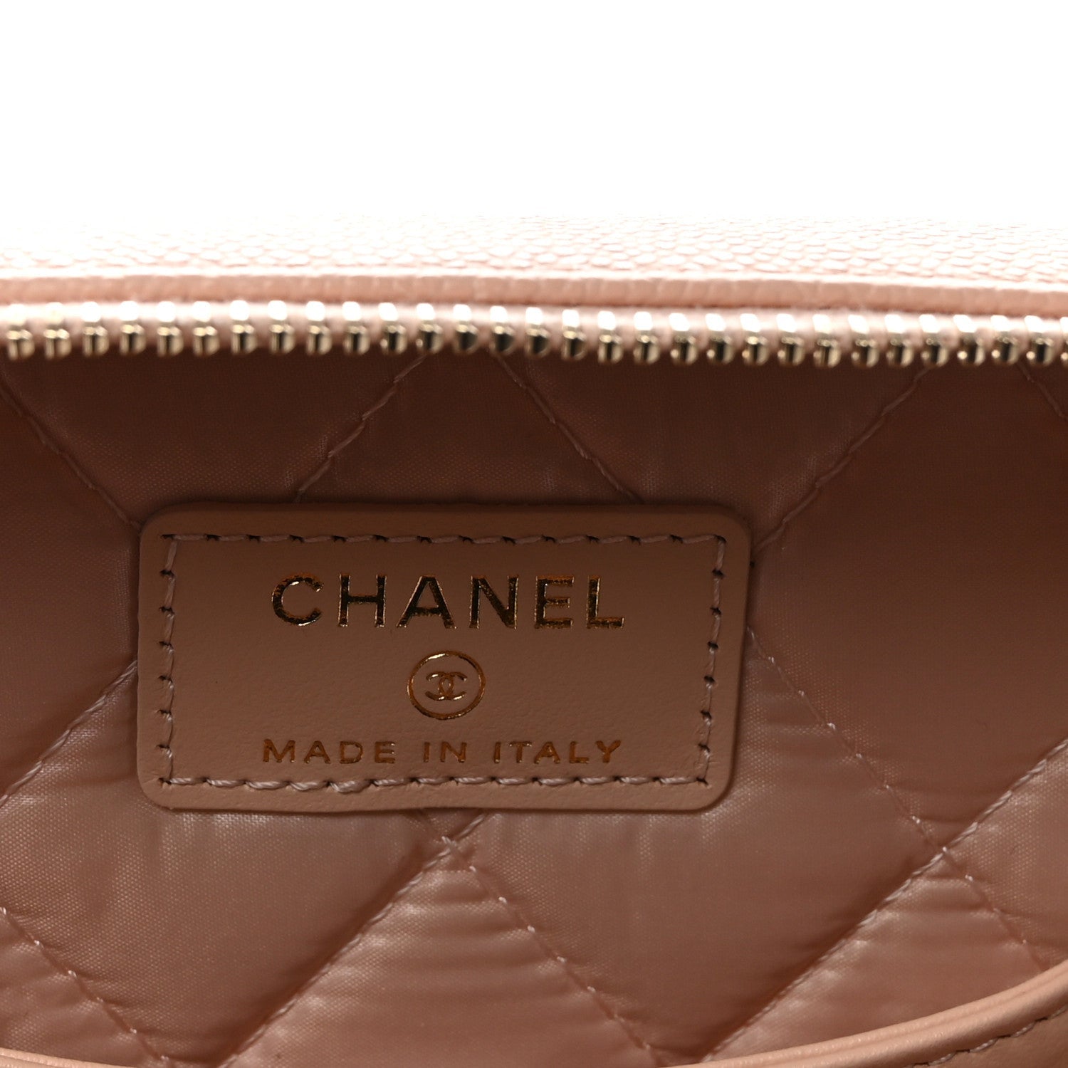 Caviar Quilted Large Vanity Pouch Light Pink