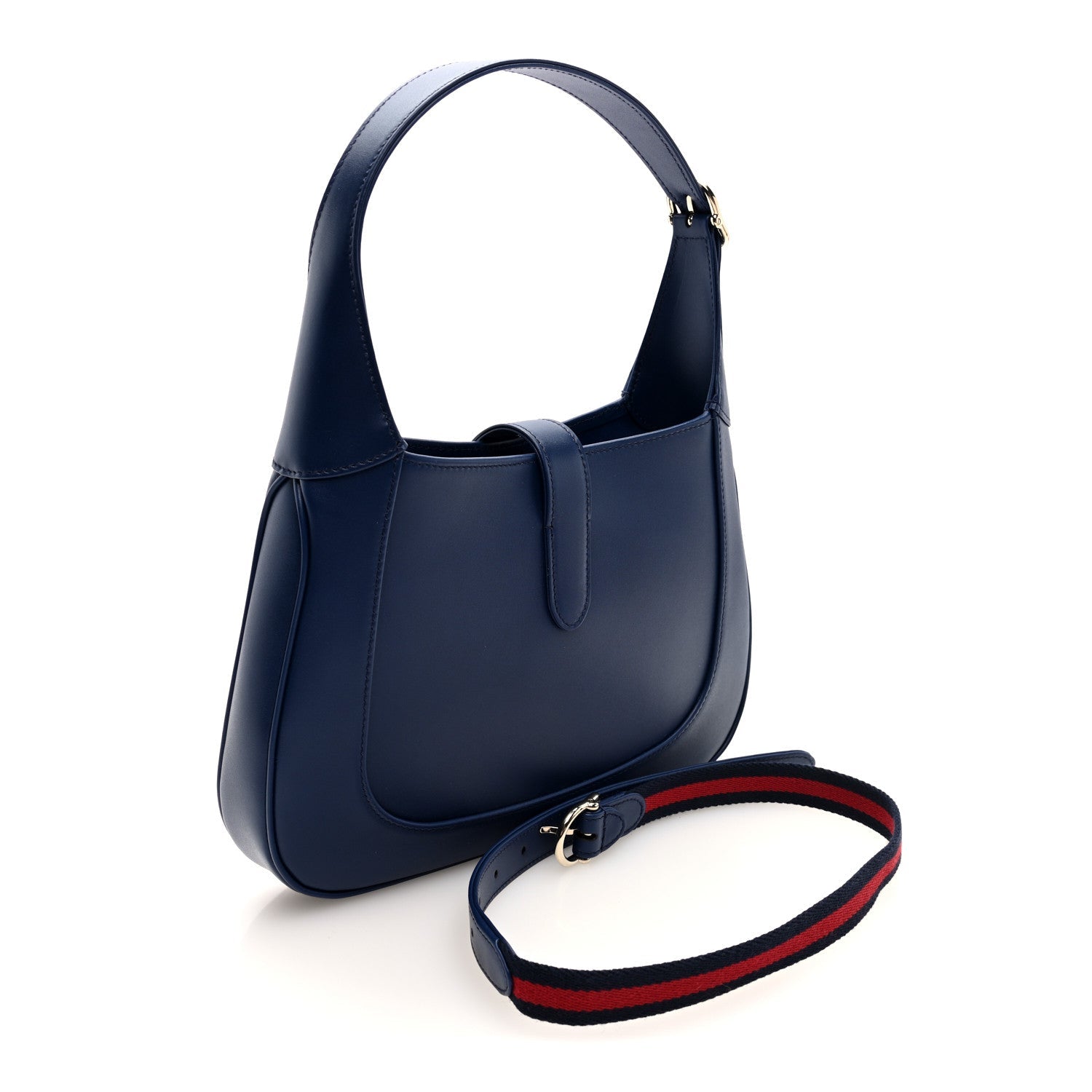 Gucci Sea Calfskin Web Medium Jackie 1961 Hobo Plastic Blue