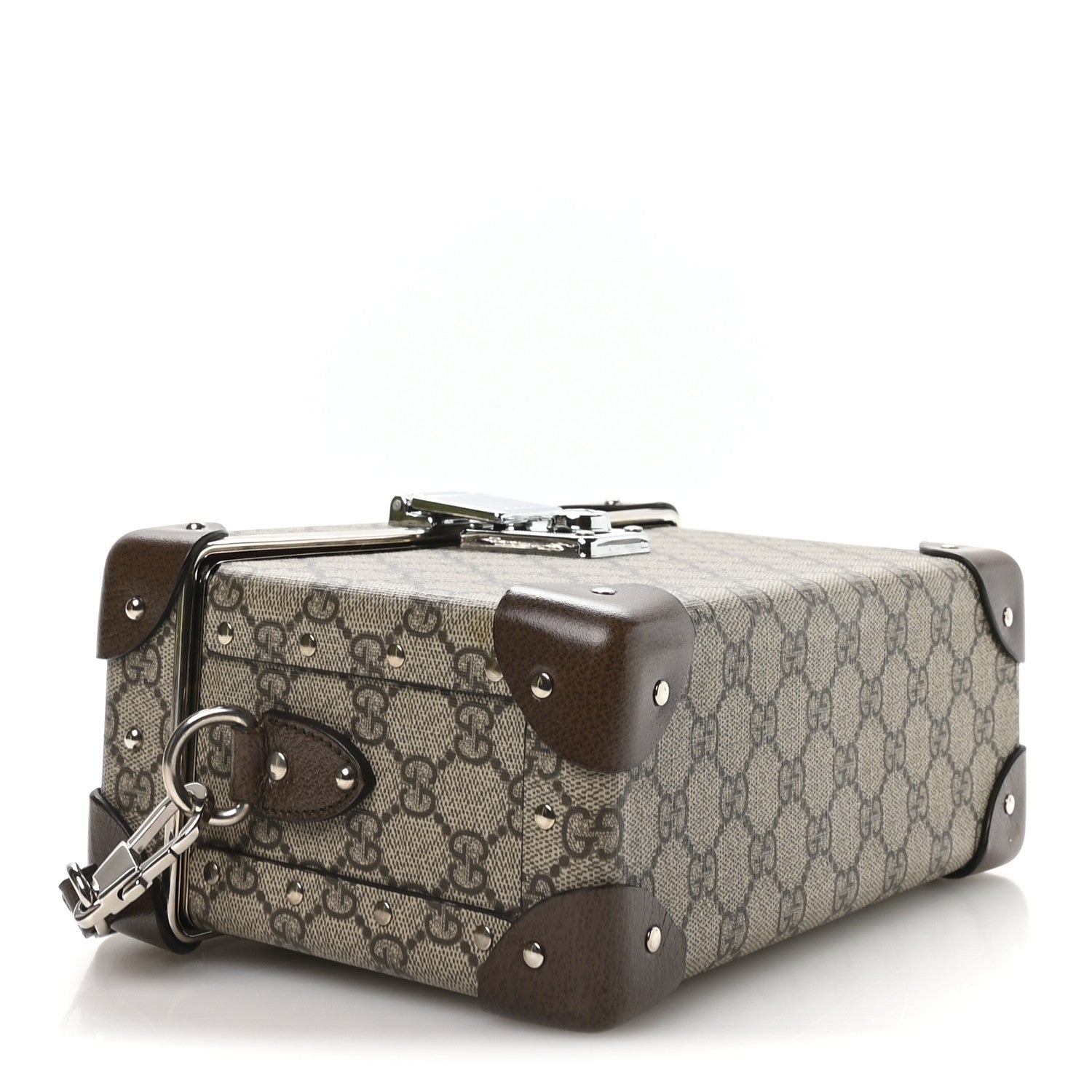 Gucci GG Supreme Monogram Globe-Trotter Beauty Case Brown