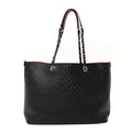 Chanel Perforated Grained Calfskin Large Shopping Tote Black