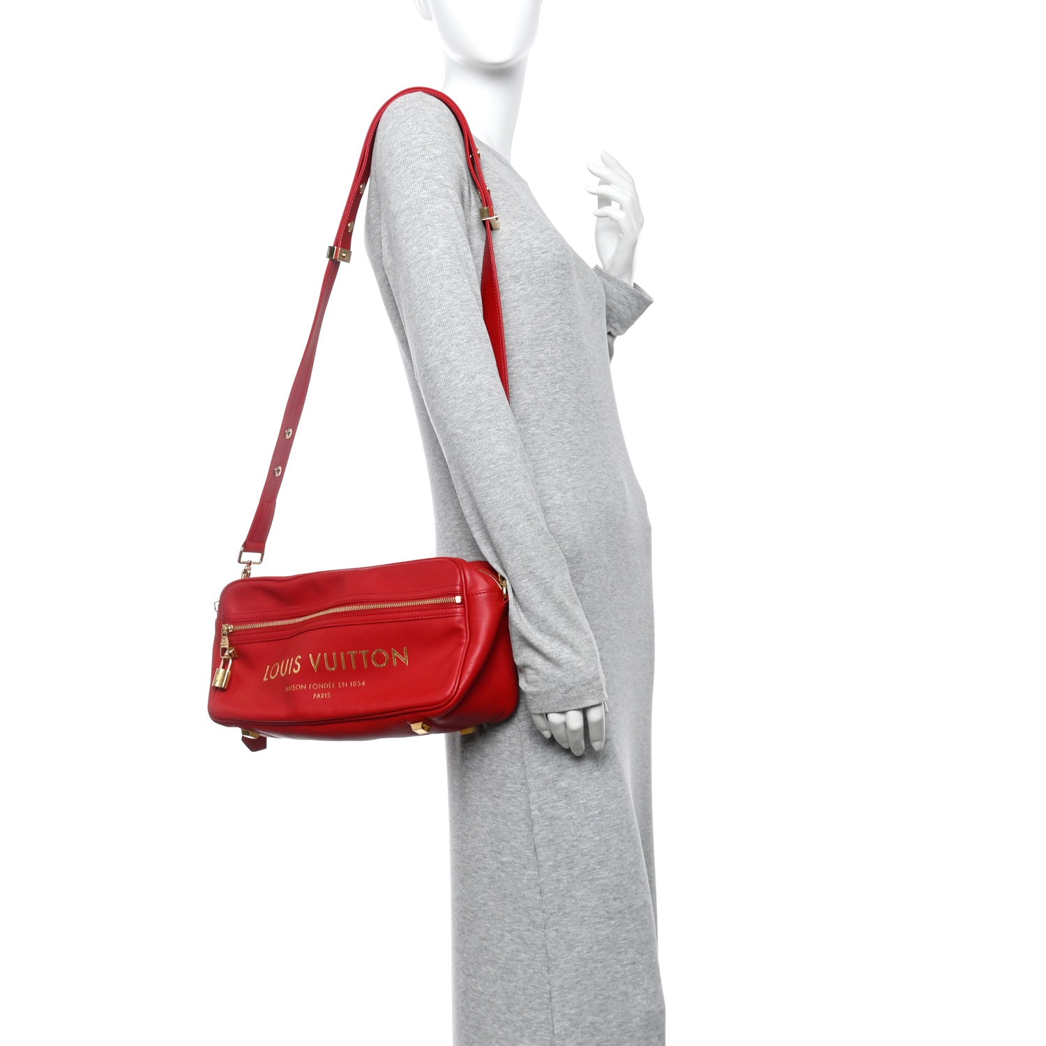 Louis Vuitton Supple Calfskin Paname Take Off Flight Overseas Bag Red