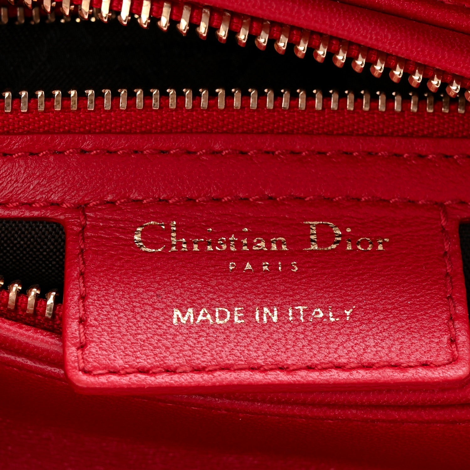 Christian Dior Lambskin Cannage Medium Lady Dior Red