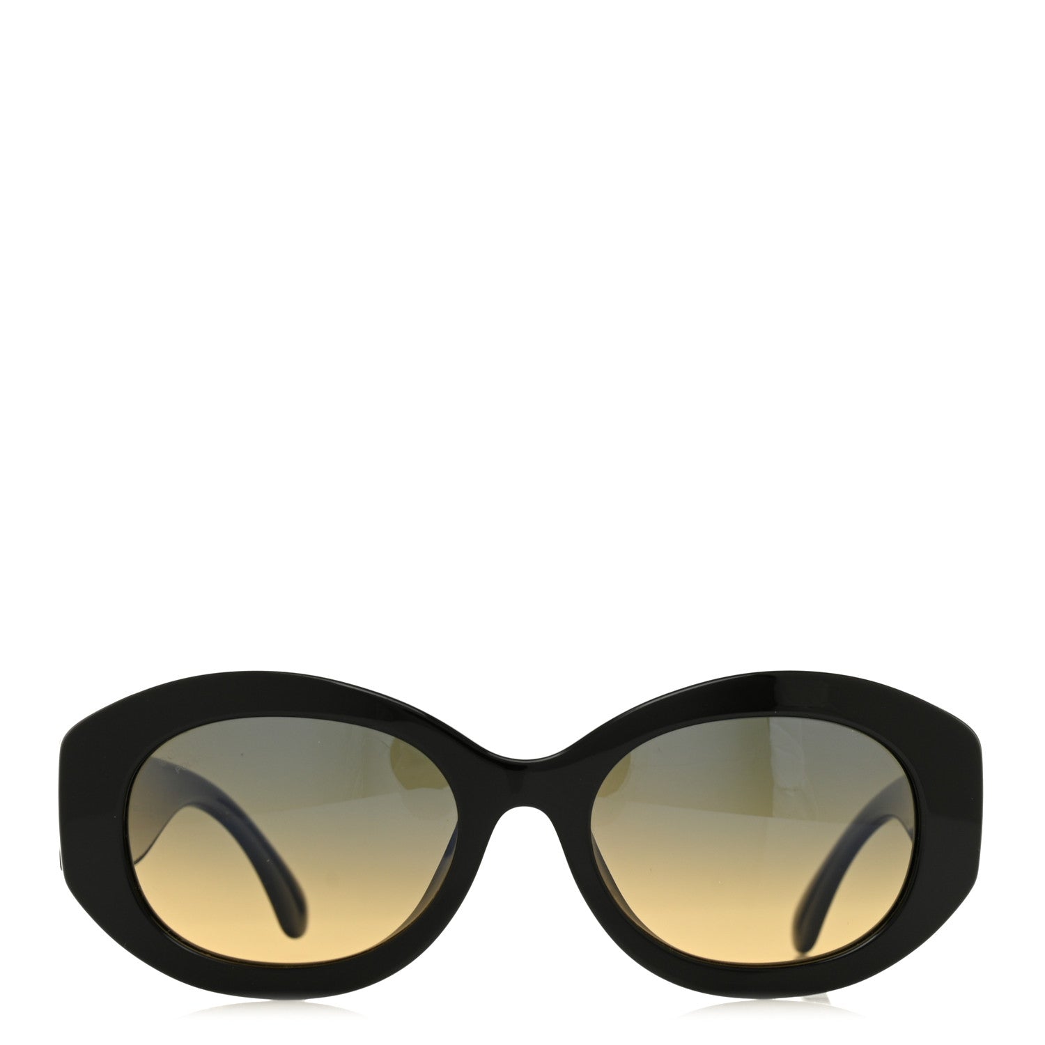 Acetate Nyon Oval CC Sunglasses 5528-A Black
