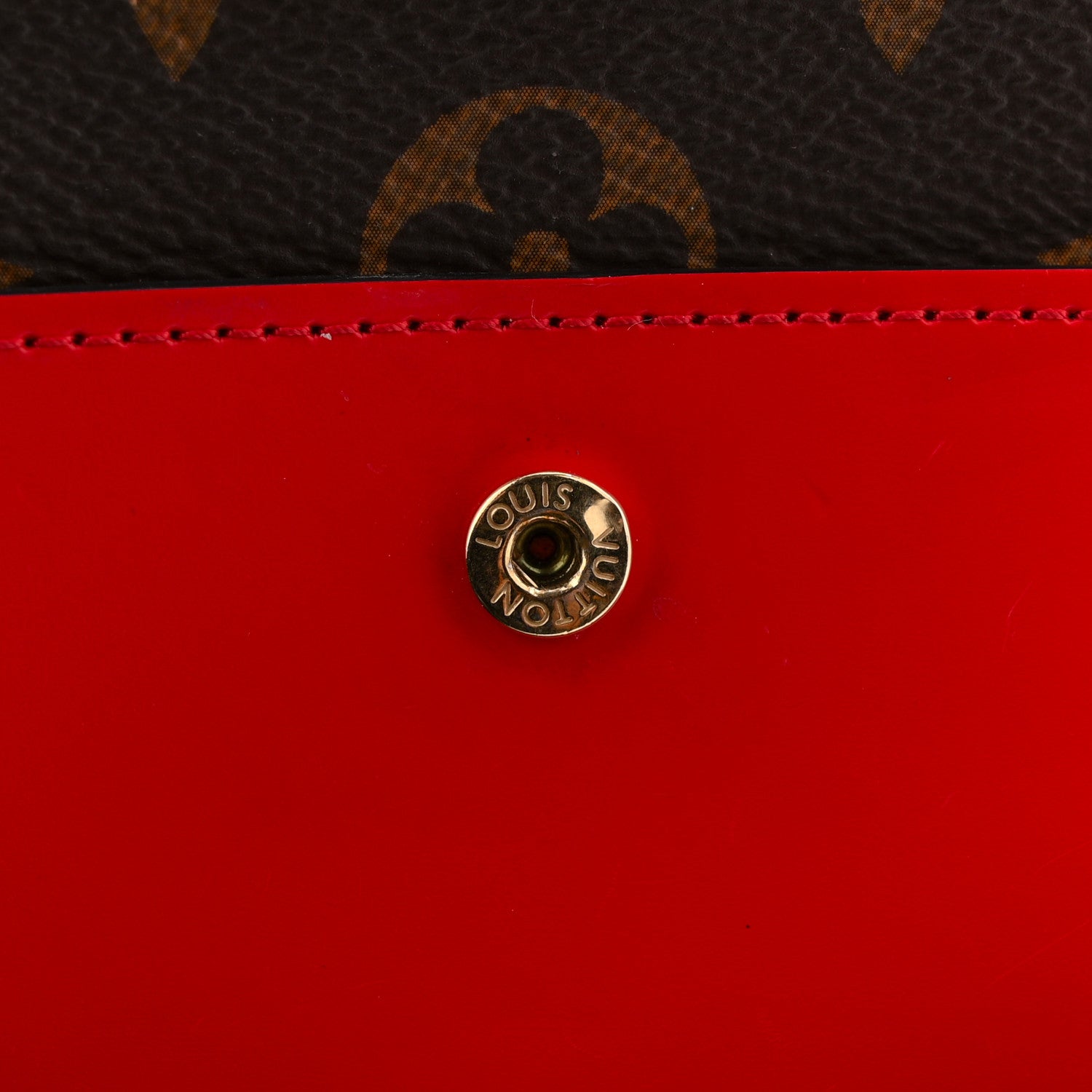 Louis Vuitton Monogram Flower Lock Compact Wallet Coquelicot