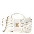 Chanel Lambskin Quilted Mini Bow Bag White