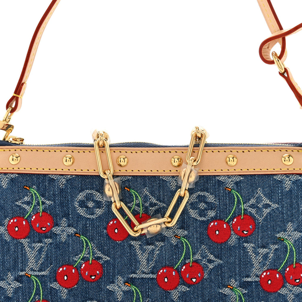 Louis Vuitton LV X TM Monogram Denim Cerises Pochette Accessories Blue