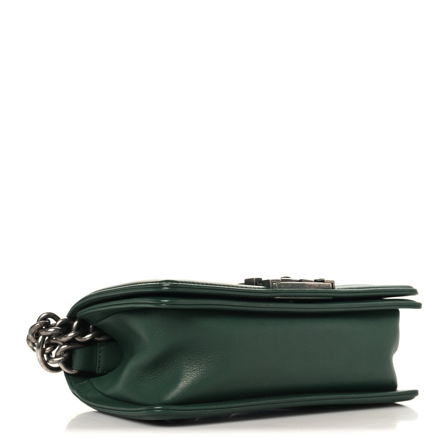 Chanel Calfskin Chevron Quilted Small Boy Flap Green