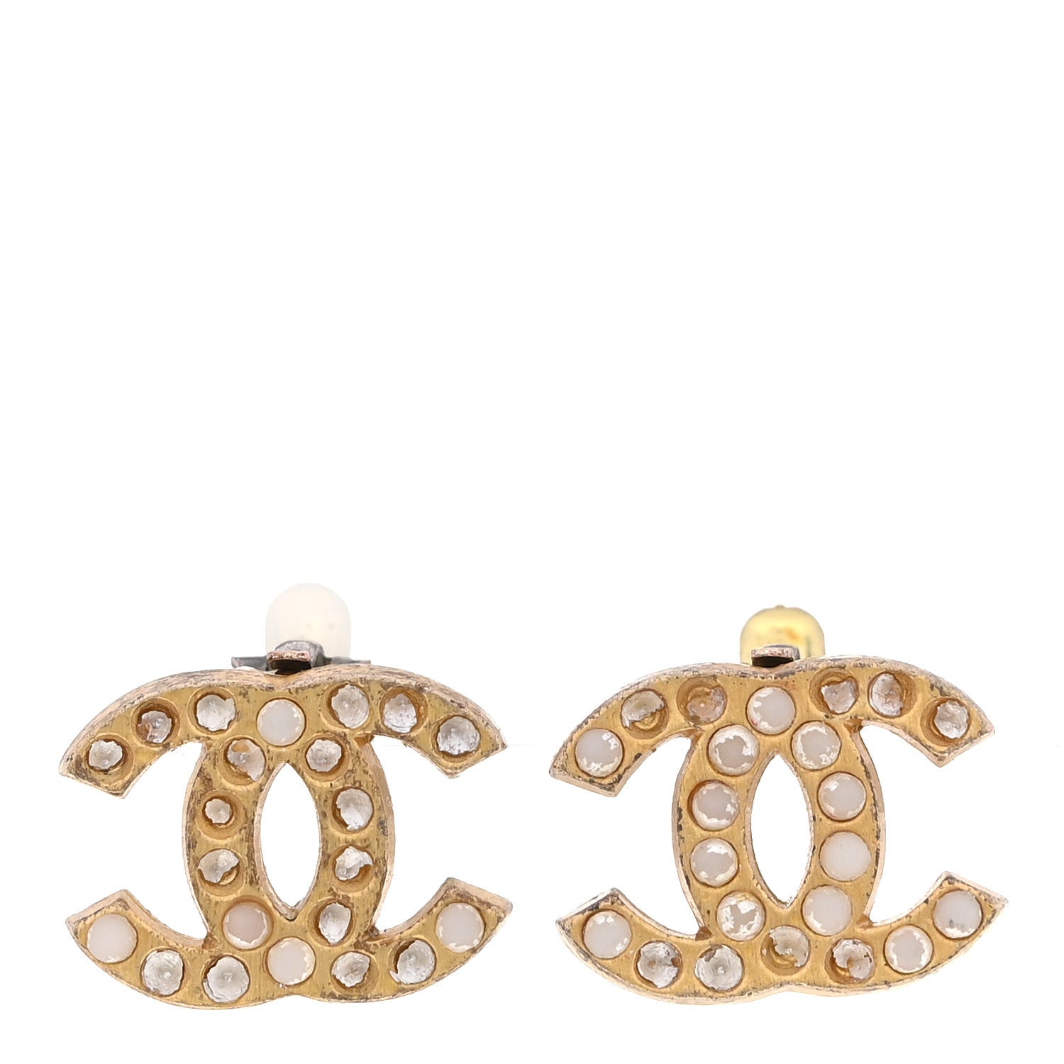 CC Gripoix Clip on Earrings Gold