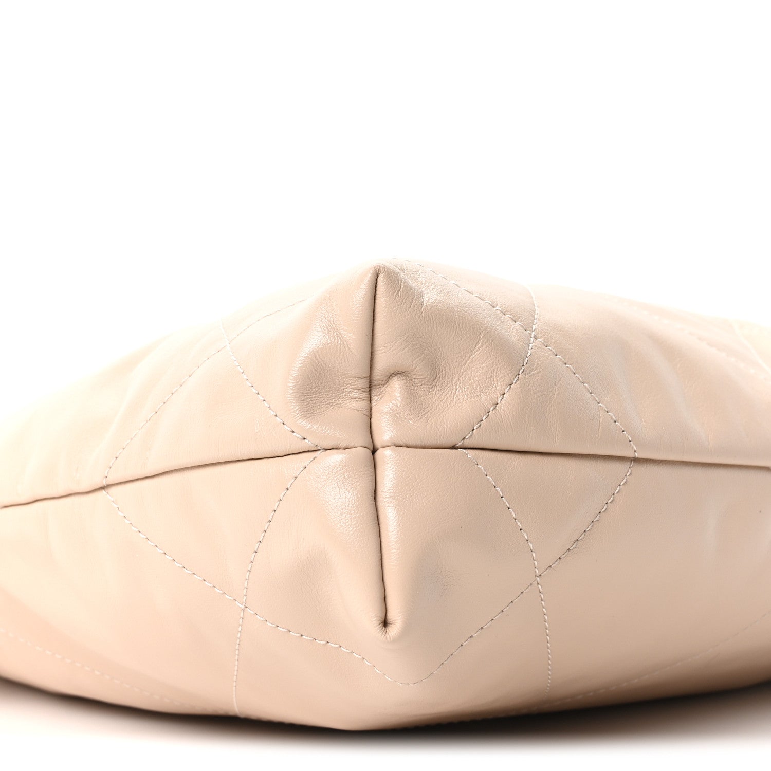 Chanel Shiny Calfskin Quilted Small Chanel 22 Ecru