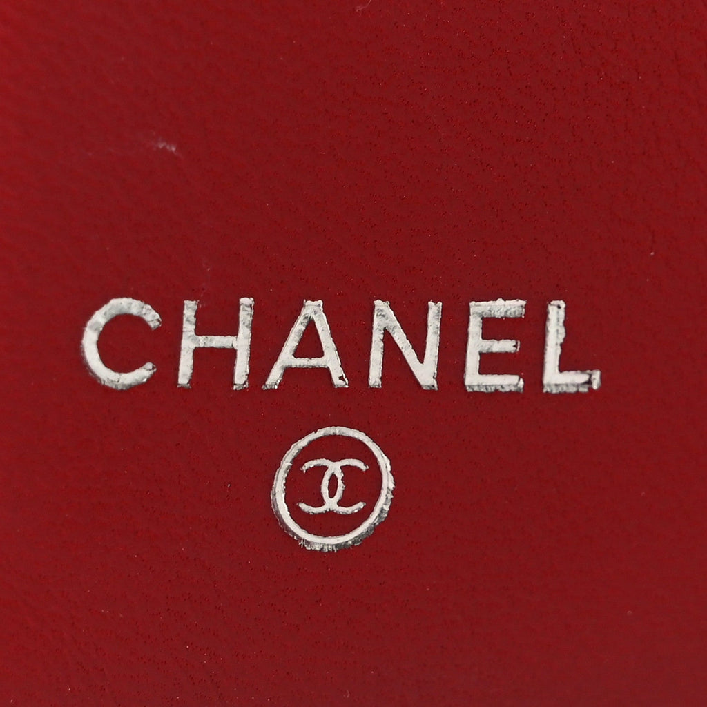 Lambskin Quilted Compact French Flap Wallet Red