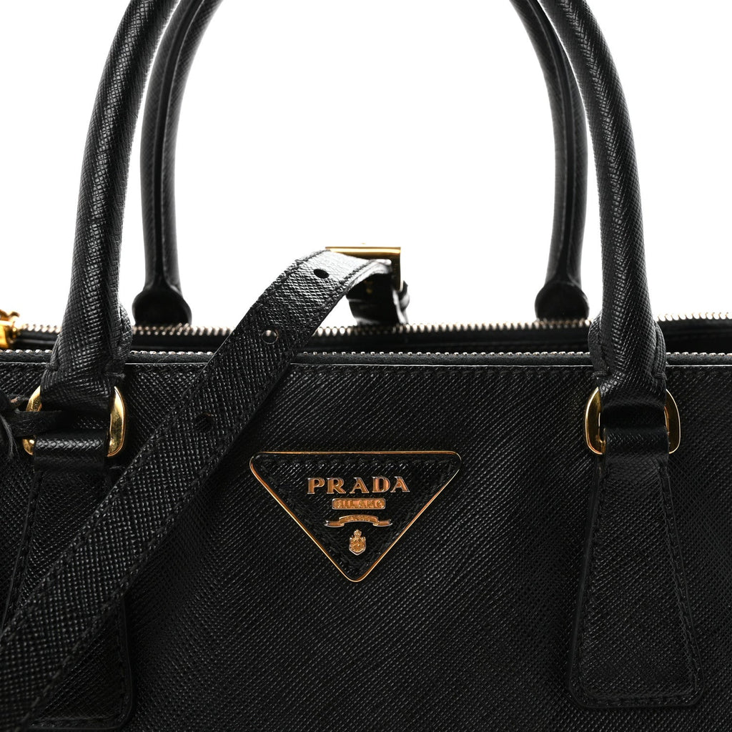 Prada Saffiano Lux Small Galleria Double Zip Tote Black