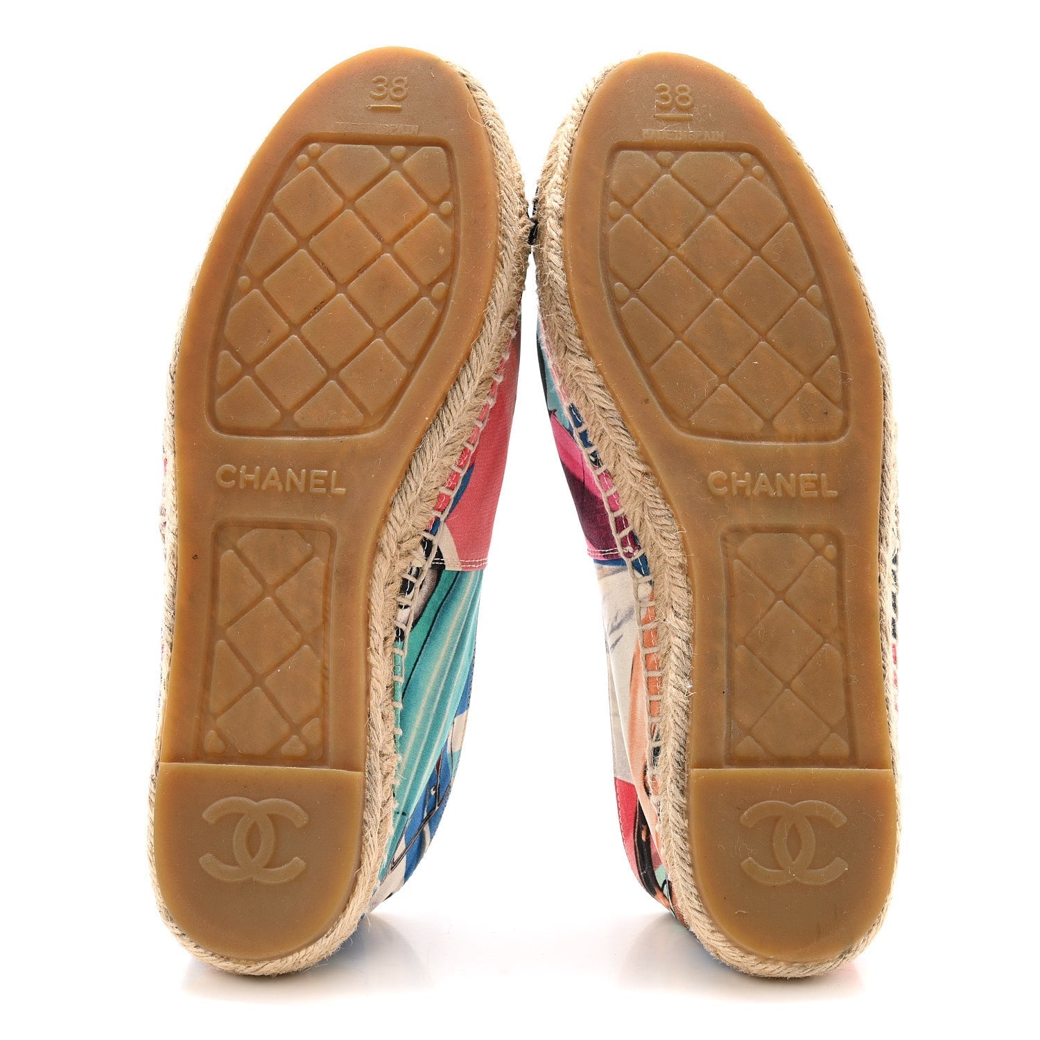 Fabric Patent CC Espadrilles 38 Multicolor Black