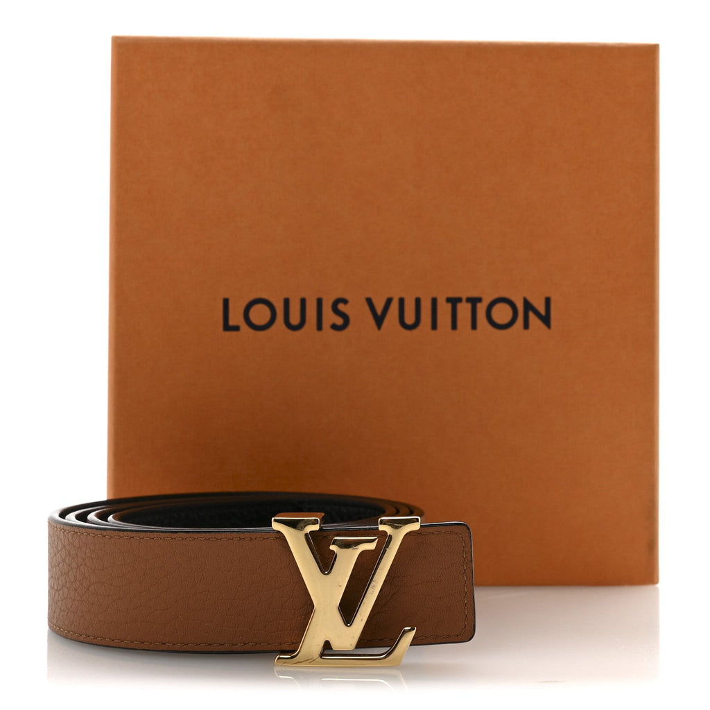 Louis Vuitton Taurillon Calfskin 30mm LV Initiales Reversible Belt 85 34 Black