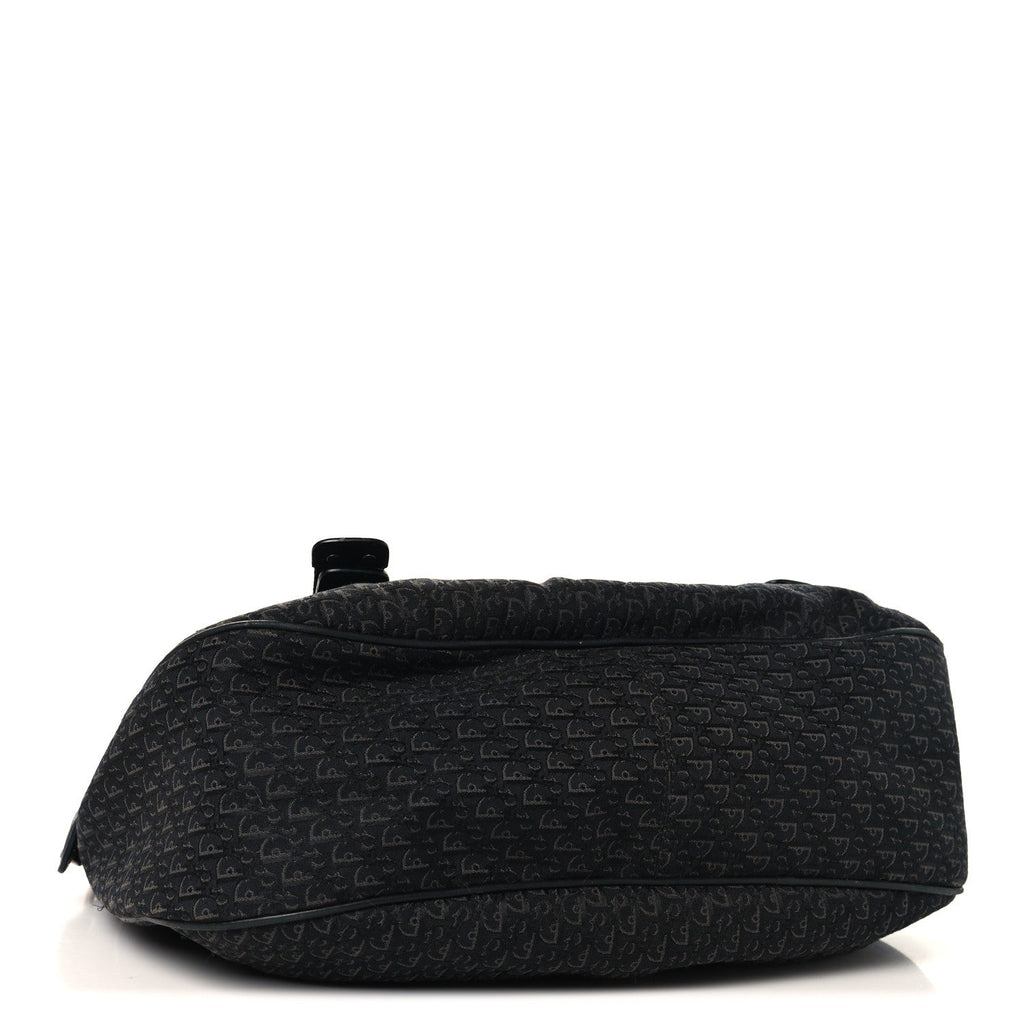 Christian Dior Canvas Diorissimo Buckle Messenger Black