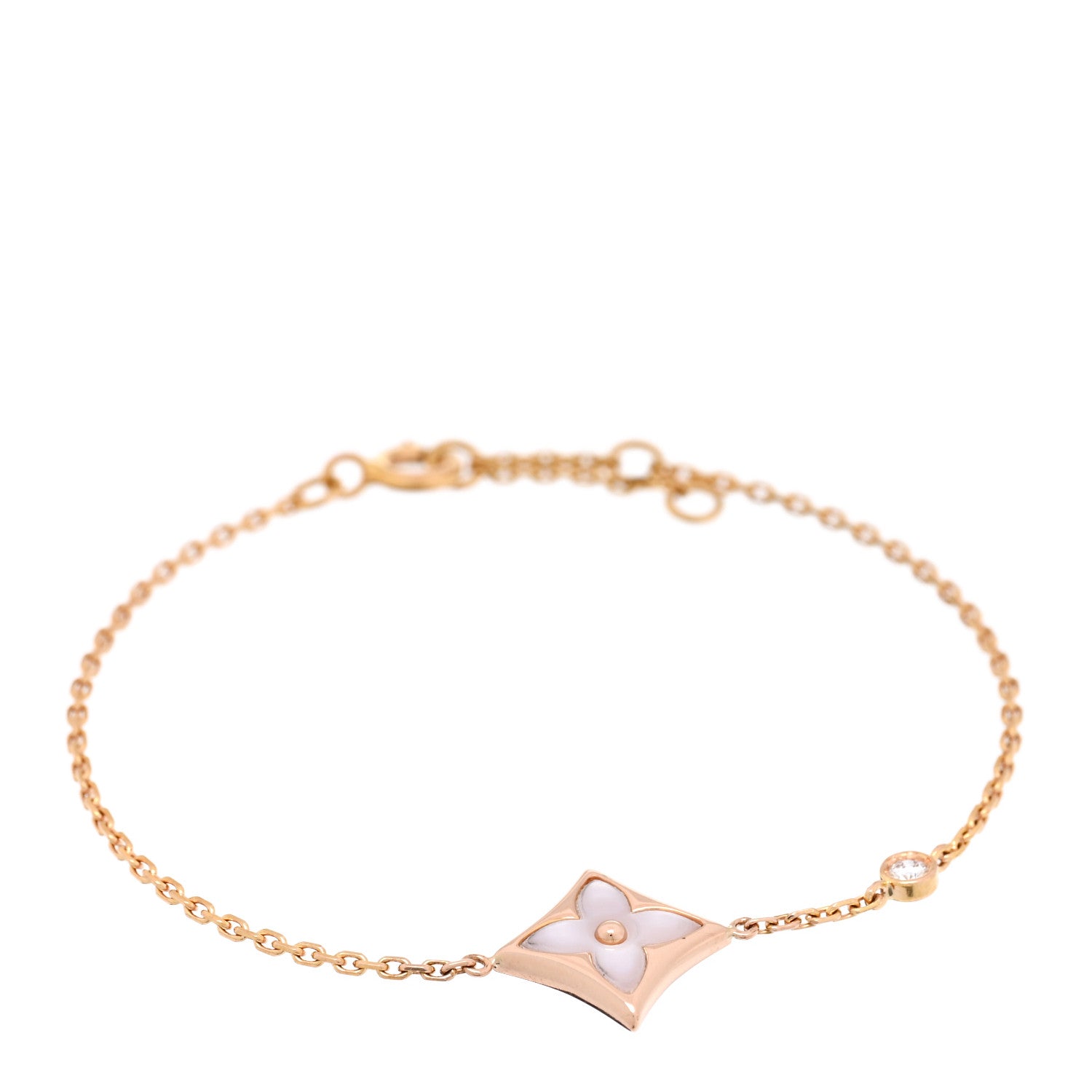 Louis Vuitton 18K Pink Gold Diamond Pink Mother of Pearl Color Blossom BB Star Bracelet