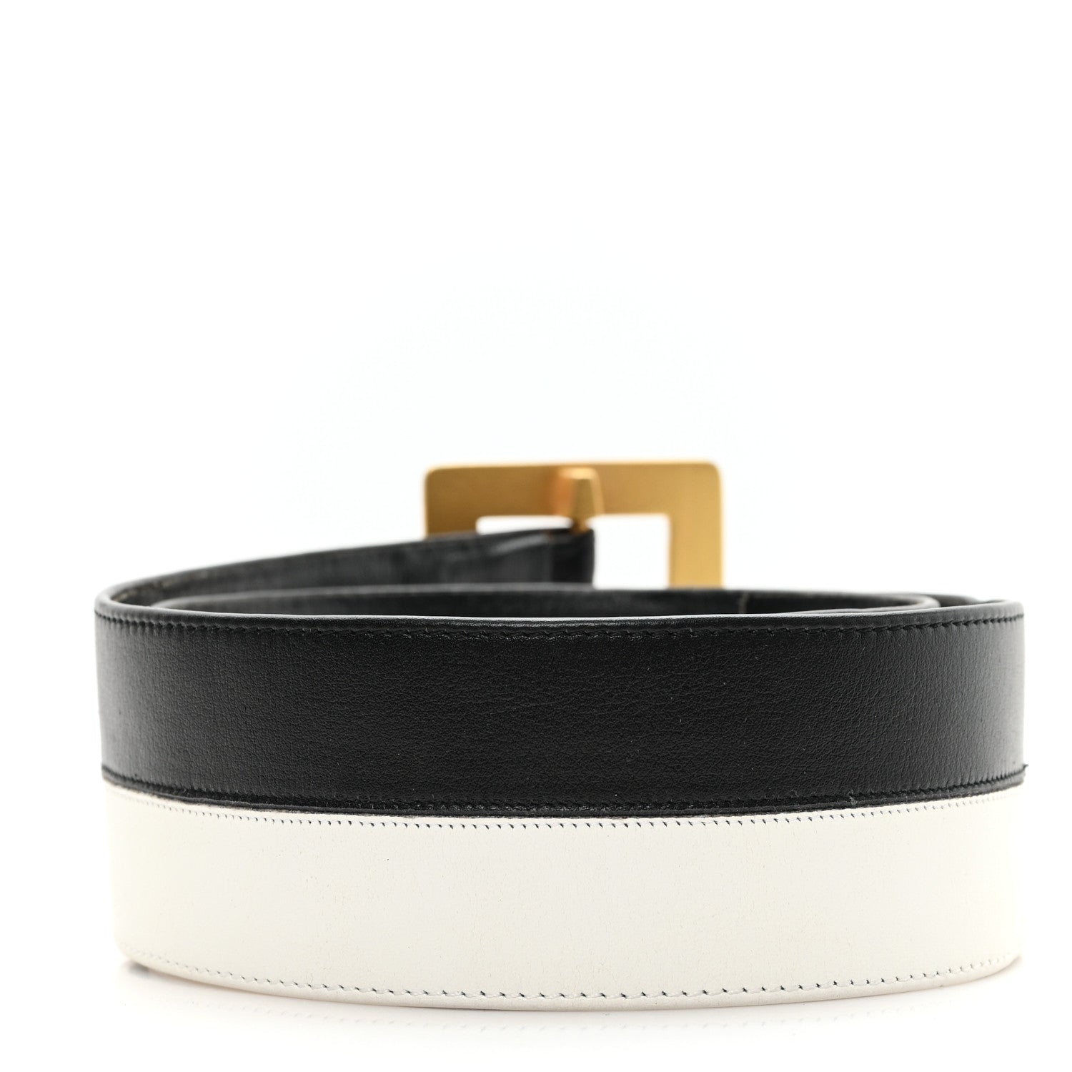 Calfskin Logo Belt 70 28 Black White